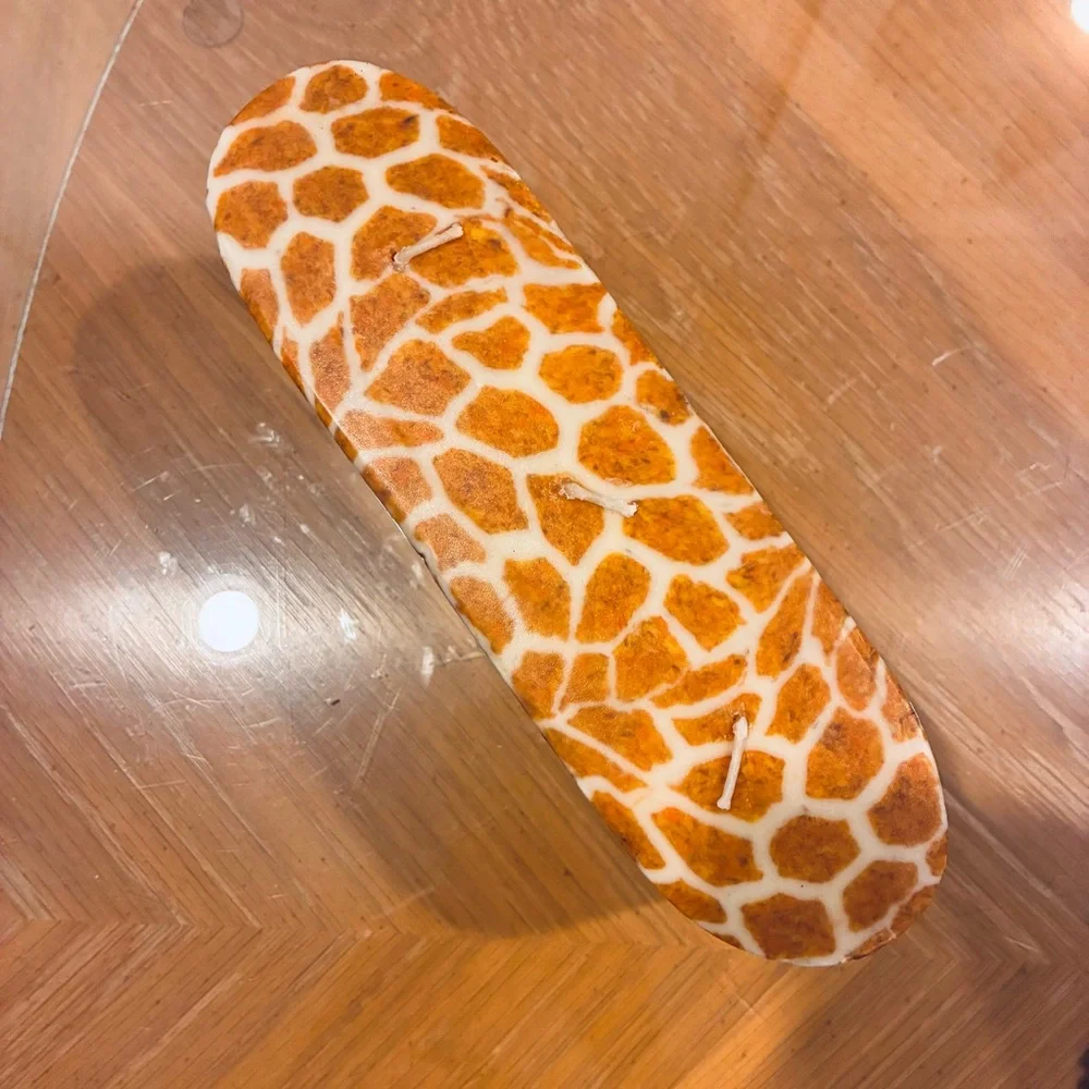 NWOT Animal Print Giraffe Print Candles Set (Ellipse & Square Candles)